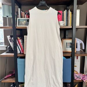 Everlane Off-White Sleeveless Midi Tank Dress